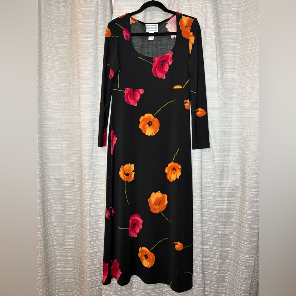 Vintage Karin Stevens Floral Dress – Women’s Size 12 - Picture 2 of 5